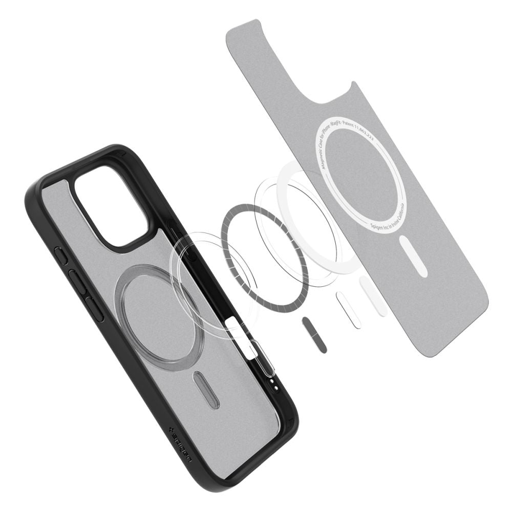 Husa MagSafe pentru Apple iPhone 16 Pro Max, Spigen, Ultra Hybrid, Neagra Satinata ACS08003