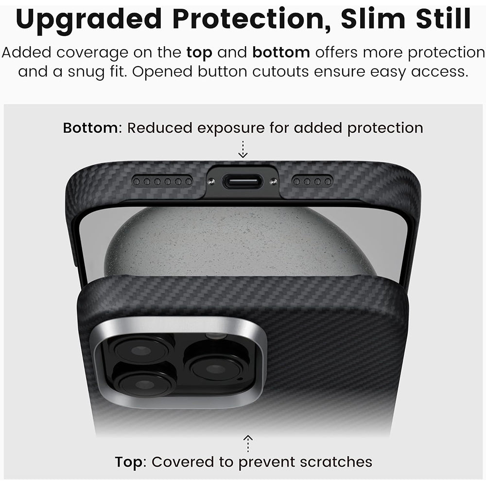 Husa MagSafe pentru Apple iPhone 16 Pro Max, Techsuit, Aramid Fiber, Neagra
