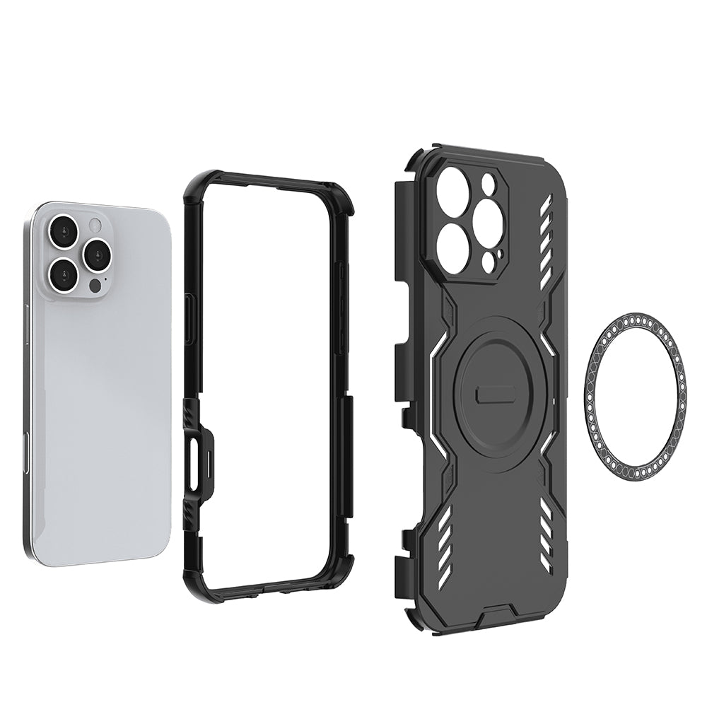 Husa MagSafe pentru Apple iPhone 16 Pro Max, Techsuit, ArmorMag, Neagra