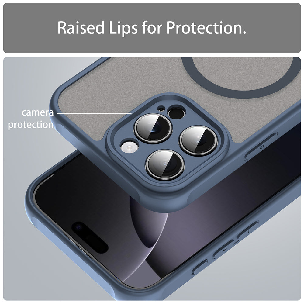 Husa MagSafe pentru Apple iPhone 16 Pro Max, Techsuit, HaloFrost II, Bleumarin