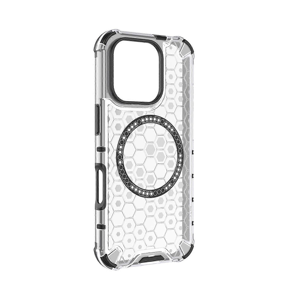 Husa MagSafe pentru Apple iPhone 16 Pro Max, Techsuit, HoneyComb Shield, Alba