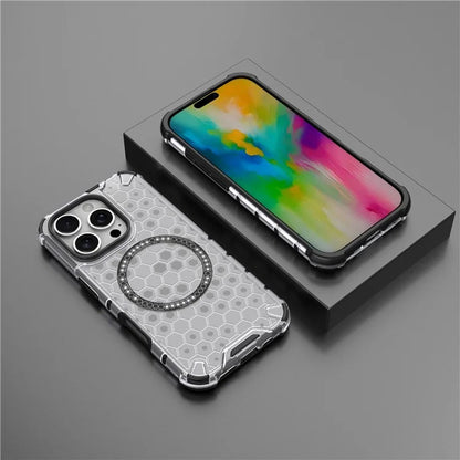 Husa MagSafe pentru Apple iPhone 16 Pro Max, Techsuit, HoneyComb Shield, Alba