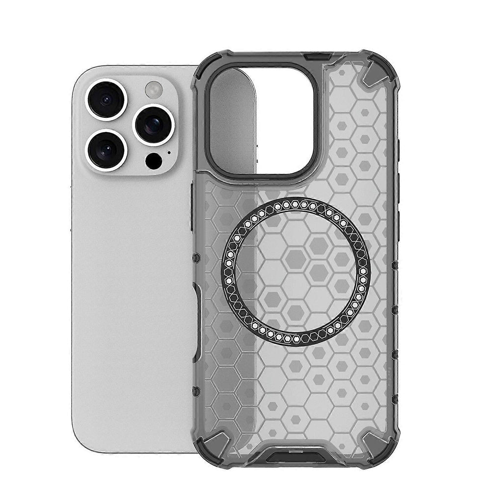 Husa MagSafe pentru Apple iPhone 16 Pro Max, Techsuit, HoneyComb Shield, Neagra