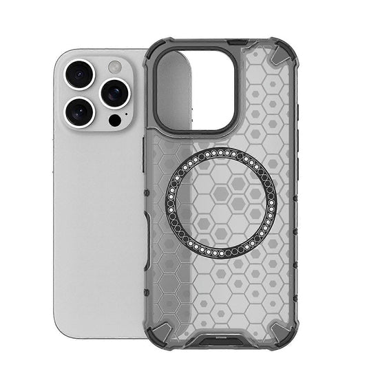 Husa MagSafe pentru Apple iPhone 16 Pro Max, Techsuit, HoneyComb Shield, Neagra