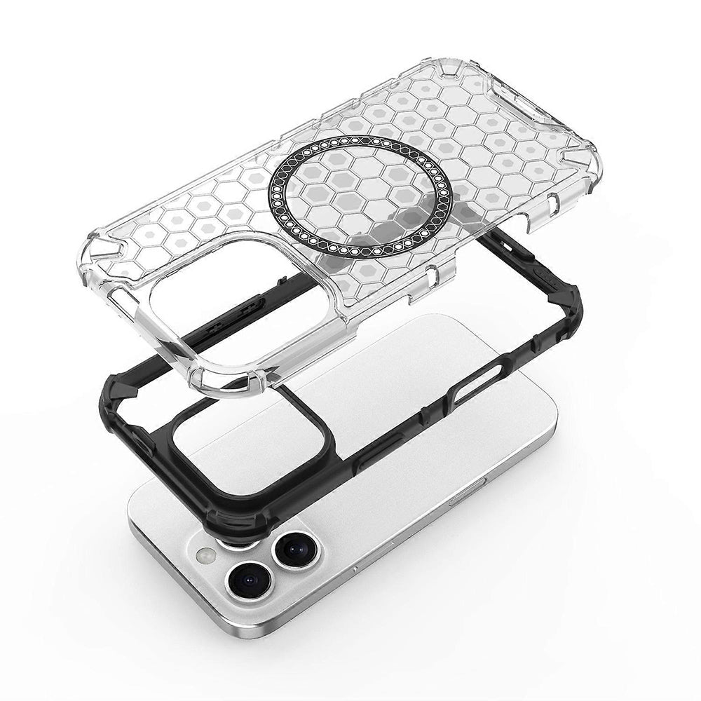 Husa MagSafe pentru Apple iPhone 16 Pro Max, Techsuit, HoneyComb Shield, Neagra