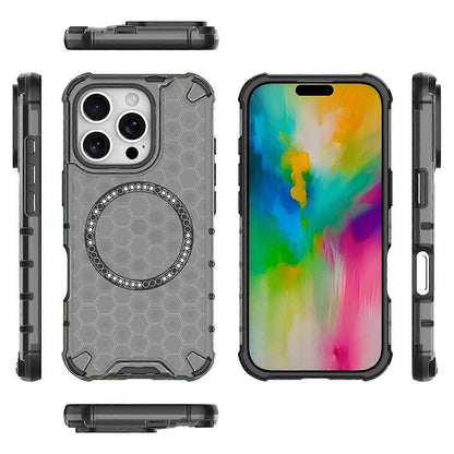 Husa MagSafe pentru Apple iPhone 16 Pro Max, Techsuit, HoneyComb Shield, Neagra