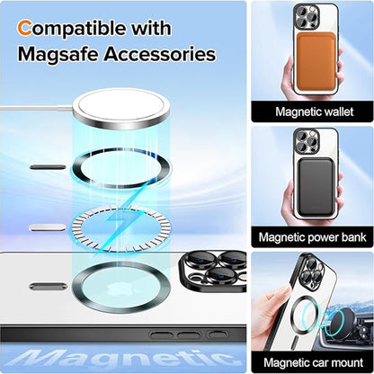 Husa MagSafe pentru Apple iPhone 16 Pro Max, Techsuit, Luxury Crystal, Neagra