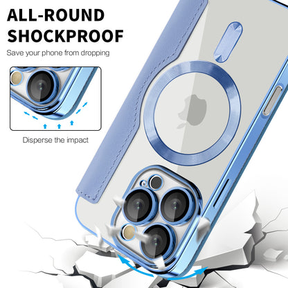 Husa MagSafe pentru Apple iPhone 16 Pro Max, Techsuit, SmartMag Book, Bleu