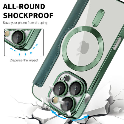 Husa MagSafe pentru Apple iPhone 16 Pro Max, Techsuit, SmartMag Book, Verde