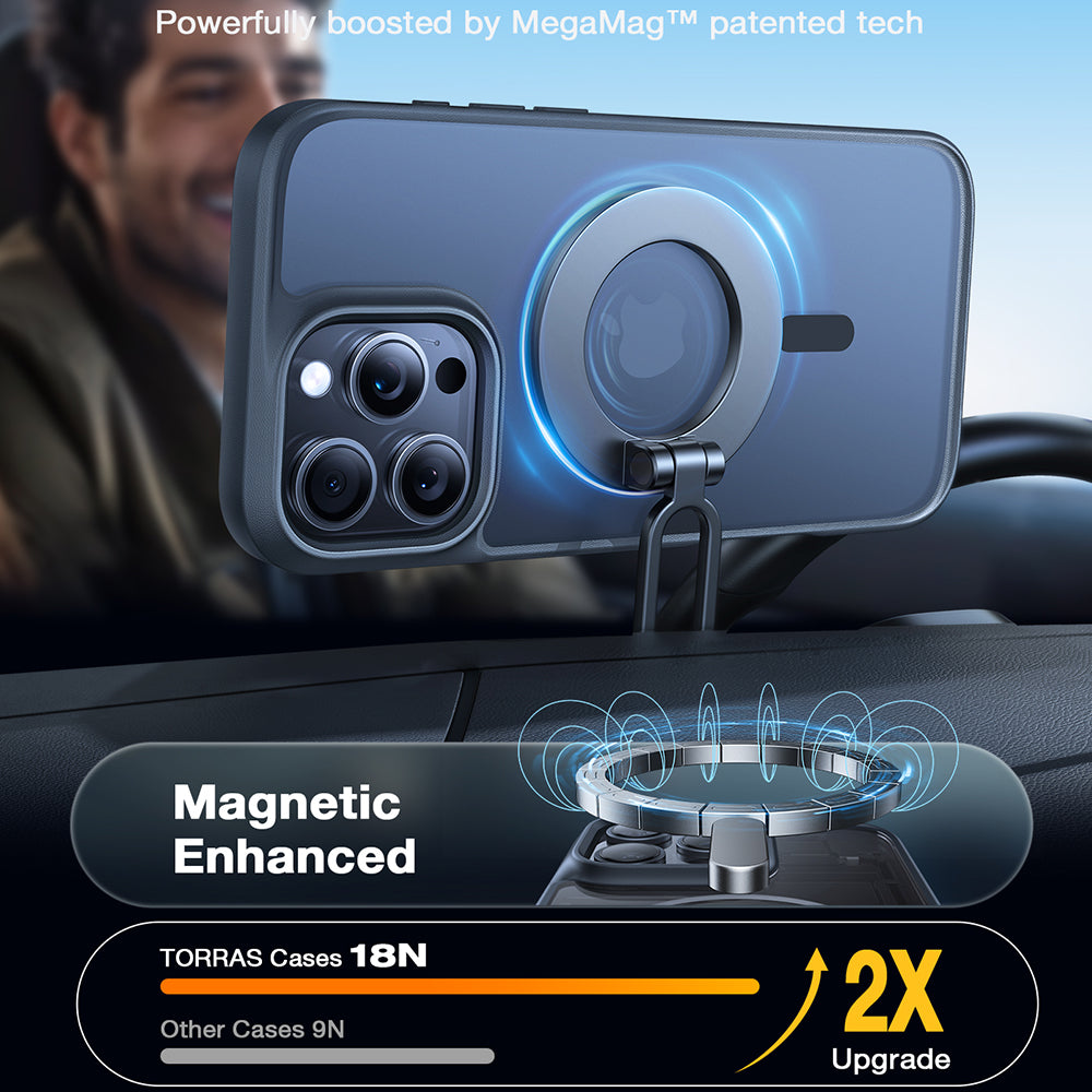 Husa MagSafe pentru Apple iPhone 16 Pro Max, Torras, Guardian, Neagra