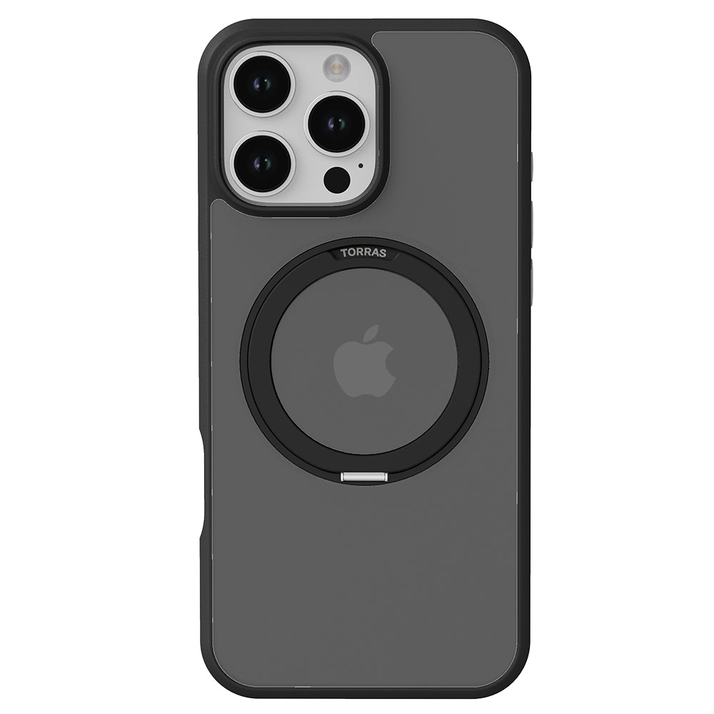 Husa MagSafe pentru Apple iPhone 16 Pro Max, Torras, Ostand Pro, Neagra