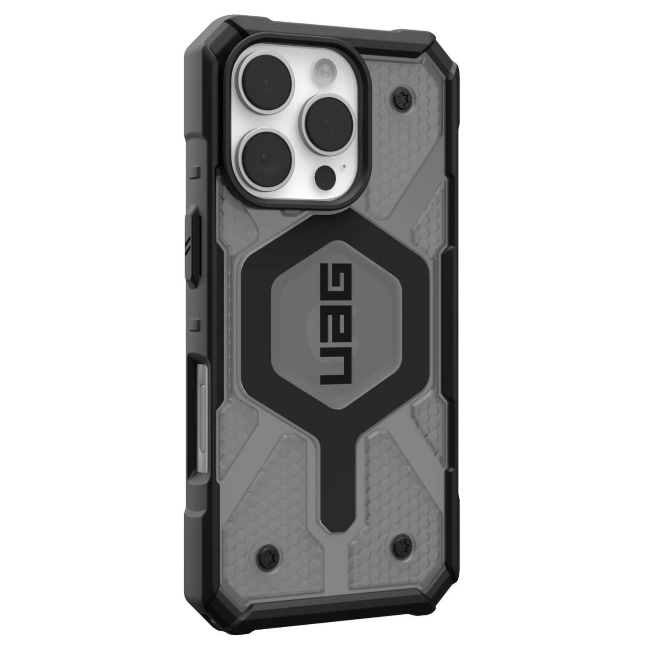 Husa MagSafe pentru Apple iPhone 16 Pro Max, Urban Armor Gear, Pathfinder Clear, Gri