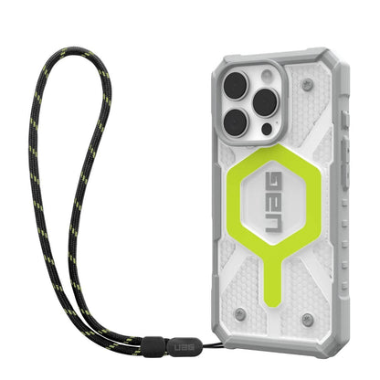 Husa MagSafe pentru Apple iPhone 16 Pro Max, Urban Armor Gear, Pathfinder Clear with Lanyard, Verde