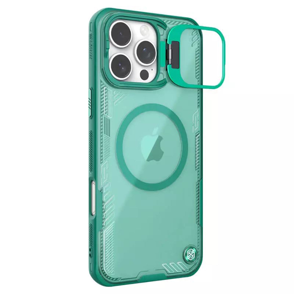 Husa MagSafe pentru Apple iPhone 16 Pro, Nillkin, Iceblade Prop (with Camera Cutout), Verde