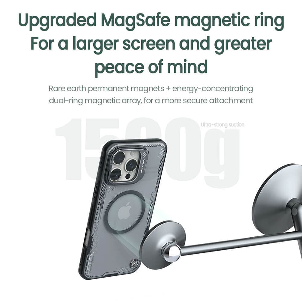 Husa MagSafe pentru Apple iPhone 16 Pro, Nillkin, Iceblade Prop (with Camera Cutout), Verde