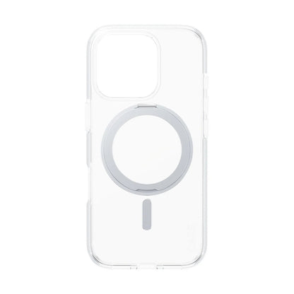 Husa MagSafe pentru Apple iPhone 16 Pro, PanzerGlass, Care Feature Kickstand, Transparenta Argintie