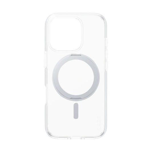 Husa MagSafe pentru Apple iPhone 16 Pro, PanzerGlass, Care Feature Kickstand, Transparenta Argintie