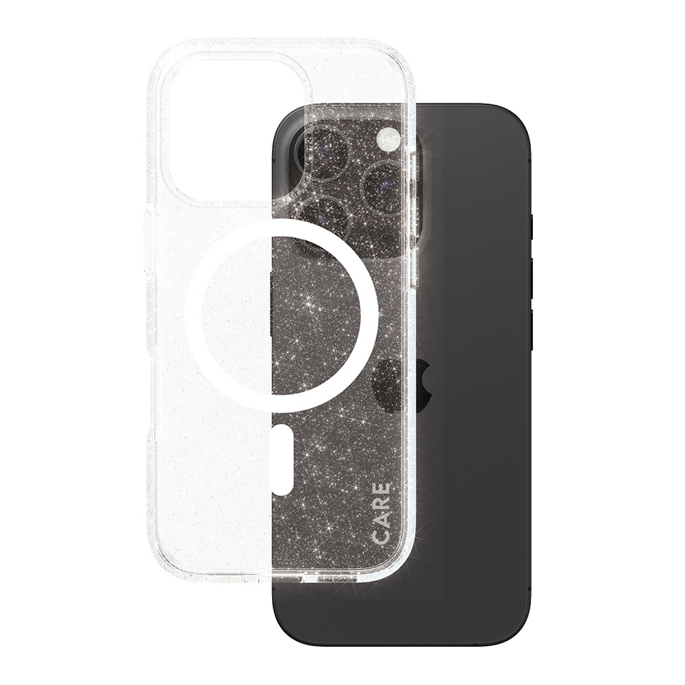 Husa MagSafe pentru Apple iPhone 16 Pro, PanzerGlass, Care Urban Combat Star Lit, Transparenta Alba