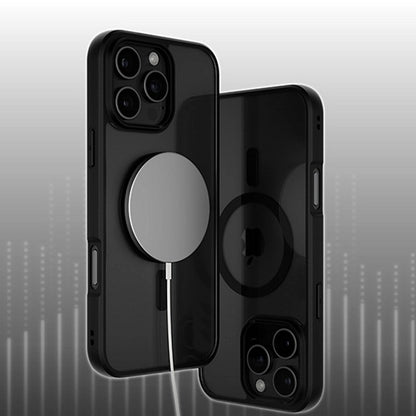 Husa MagSafe pentru Apple iPhone 16 Pro, PanzerGlass, Frame, Transparenta Neagra