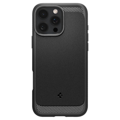 Husa MagSafe pentru Apple iPhone 16 Pro, Spigen, Rugged Armor, Neagra Mata ACS08115