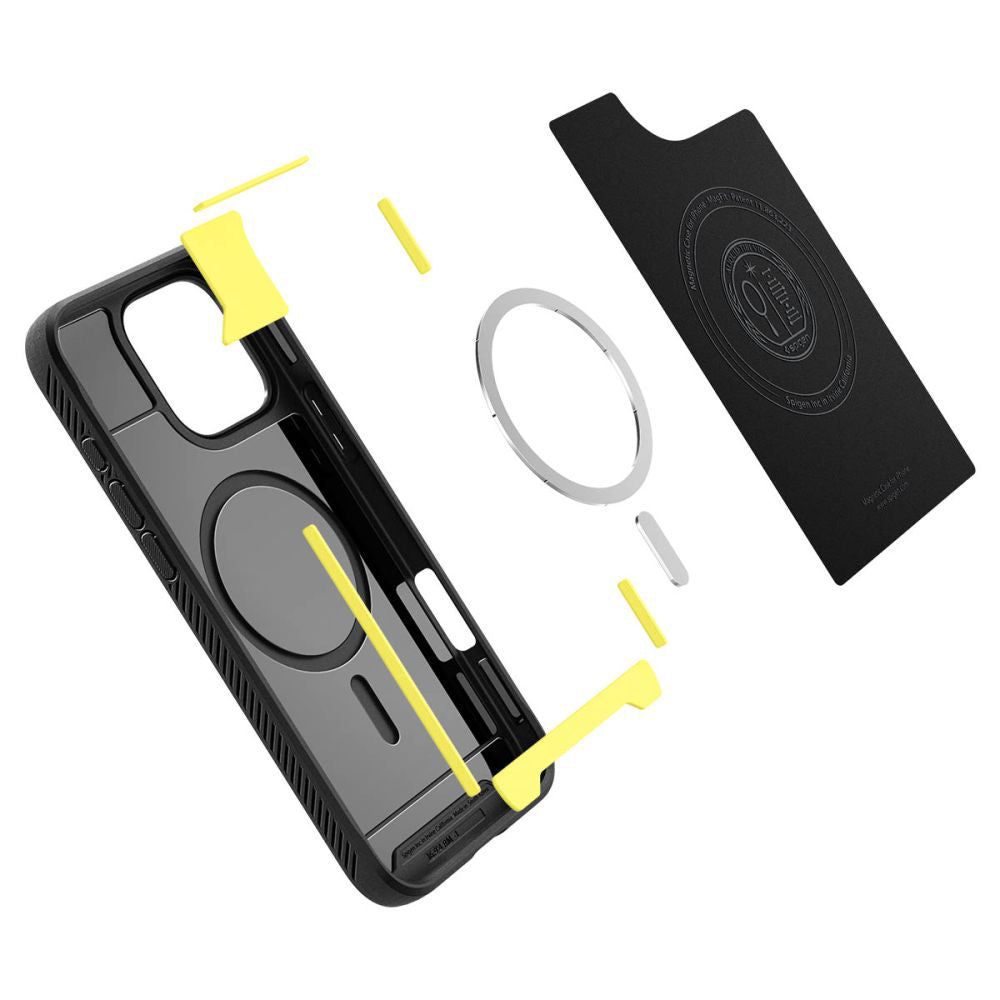 Husa MagSafe pentru Apple iPhone 16 Pro, Spigen, Rugged Armor, Neagra Mata ACS08115