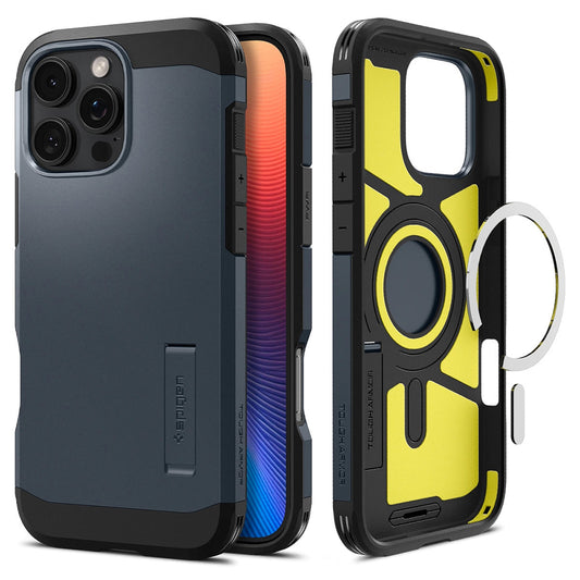Husa MagSafe pentru Apple iPhone 16 Pro, Spigen, Tough Armor, Albastra ACS08147