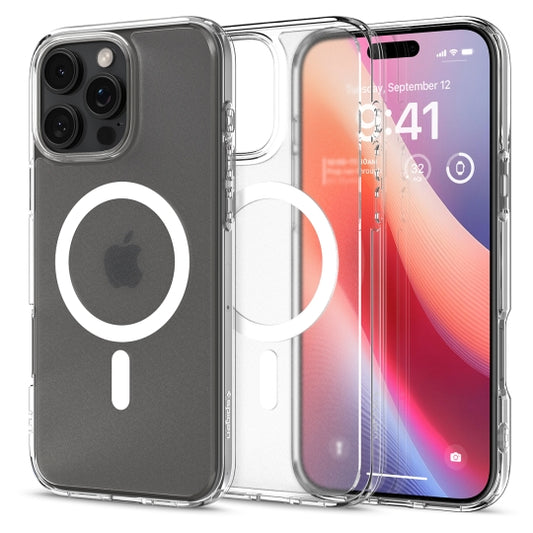 Husa MagSafe pentru Apple iPhone 16 Pro, Spigen, Ultra Hybrid, Transparenta Satinata ACS08133