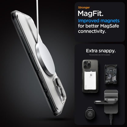 Husa MagSafe pentru Apple iPhone 16 Pro, Spigen, Ultra Hybrid, Transparenta Satinata ACS08133