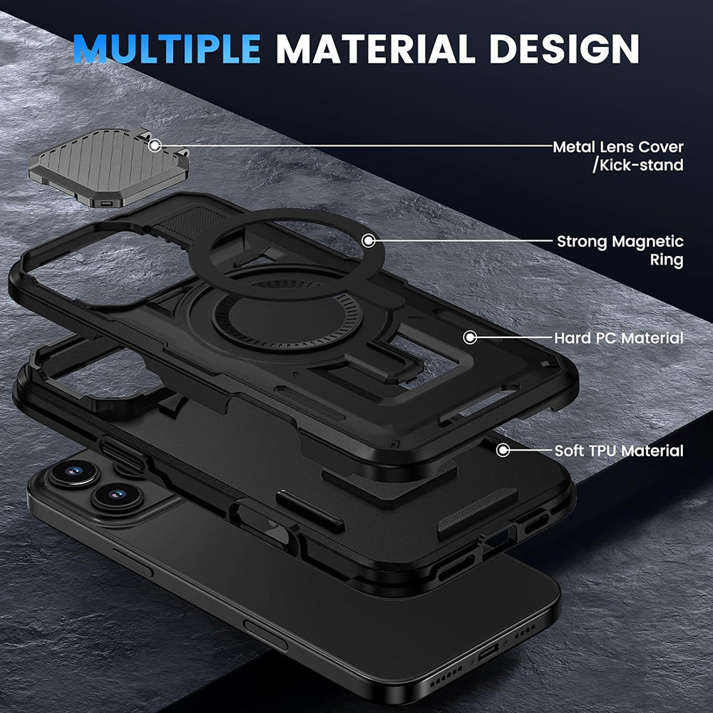 Husa MagSafe pentru Apple iPhone 16 Pro, Techsuit, CamVault, Neagra