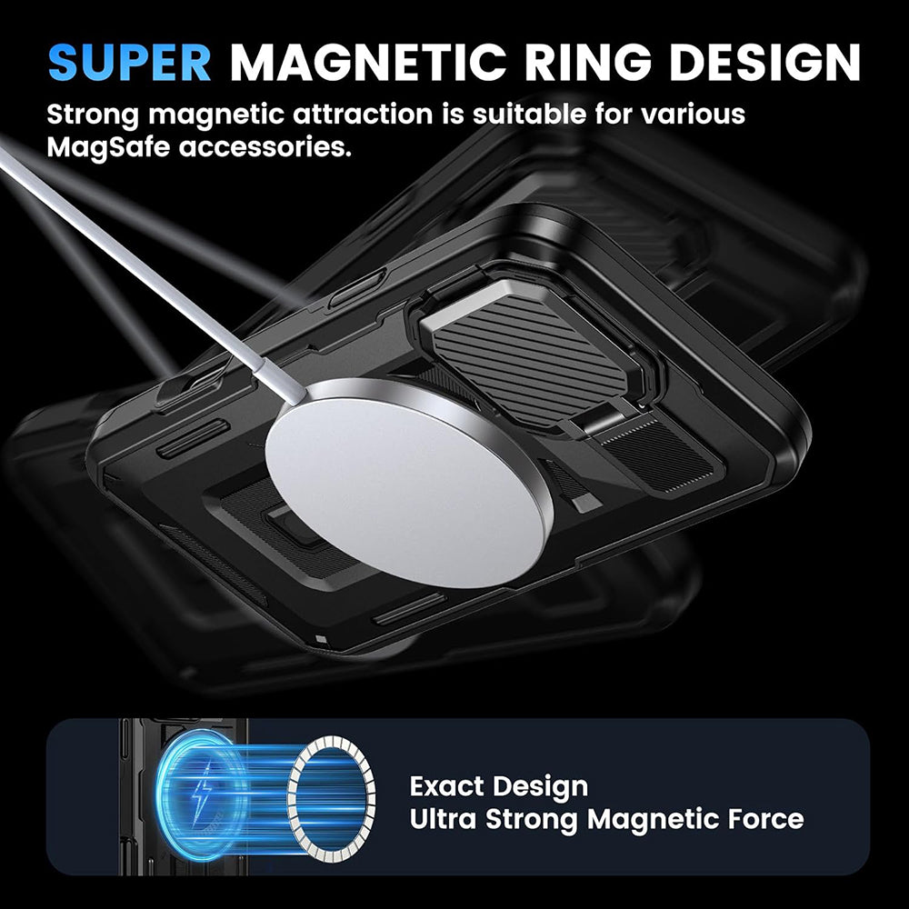 Husa MagSafe pentru Apple iPhone 16 Pro, Techsuit, CamVault, Neagra