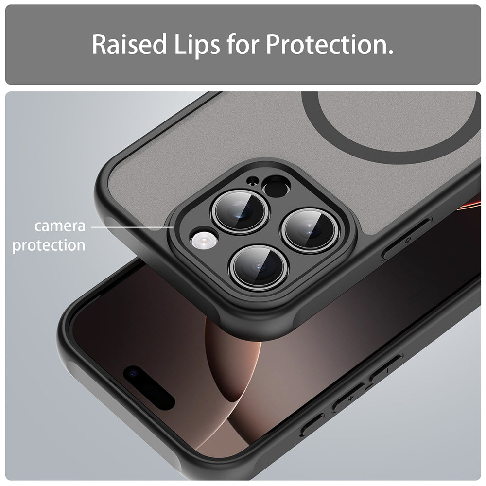 Husa MagSafe pentru Apple iPhone 16 Pro, Techsuit, HaloFrost II, Neagra