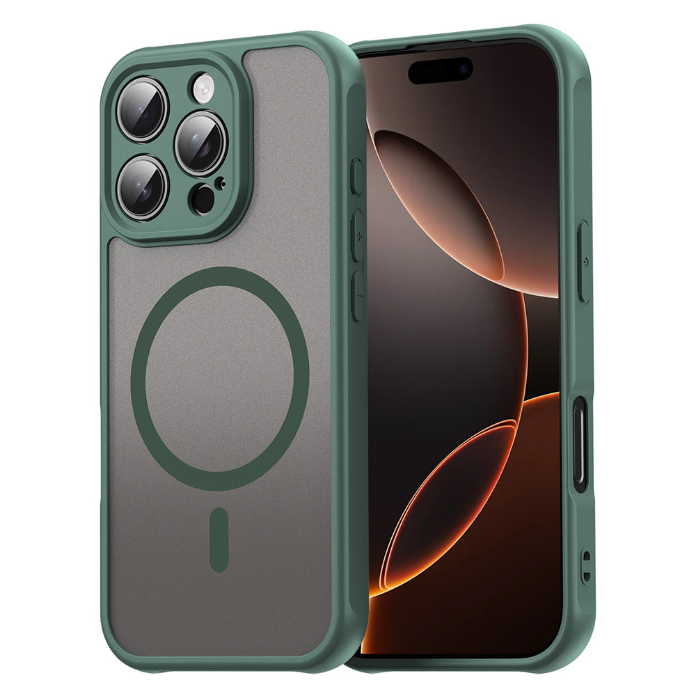 Husa MagSafe pentru Apple iPhone 16 Pro, Techsuit, HaloFrost II, Verde