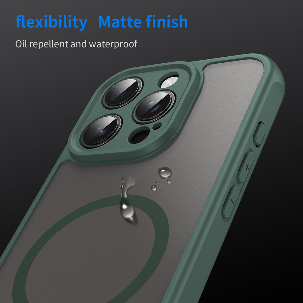 Husa MagSafe pentru Apple iPhone 16 Pro, Techsuit, HaloFrost II, Verde