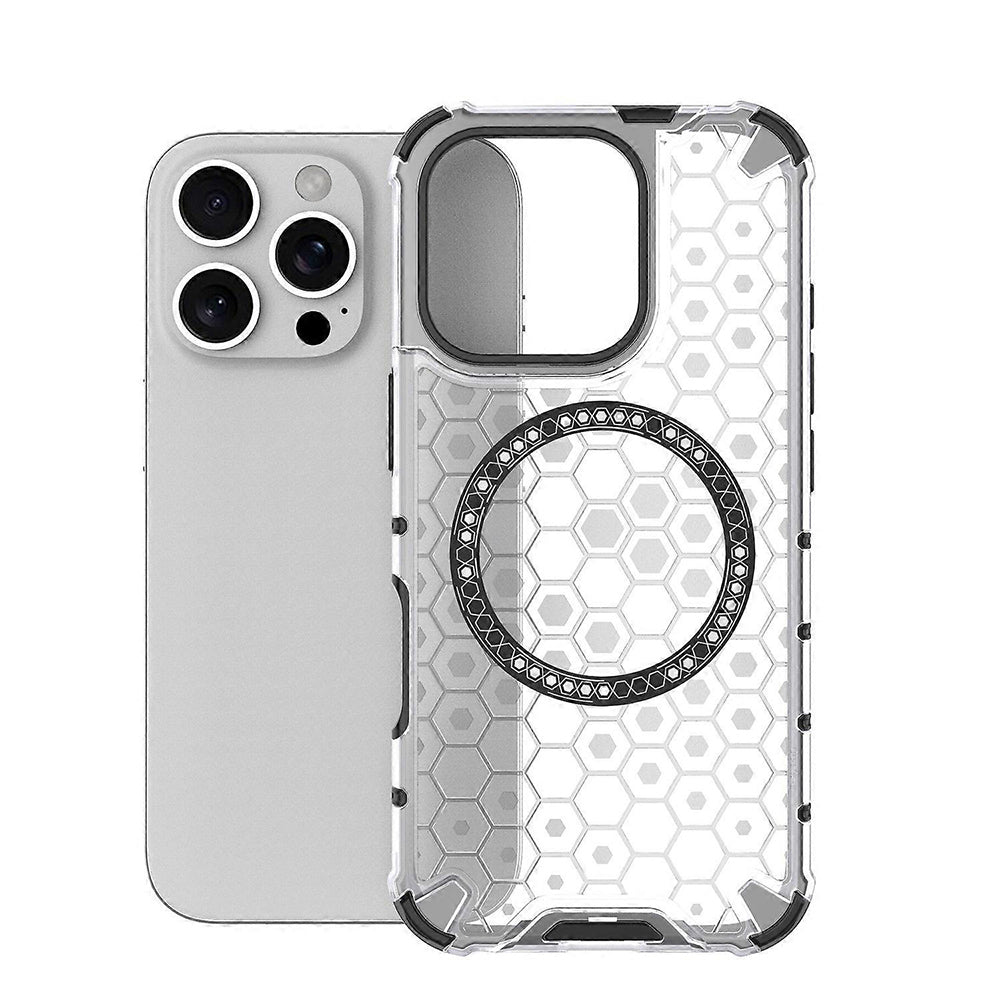Husa MagSafe pentru Apple iPhone 16 Pro, Techsuit, HoneyComb Shield, Alba