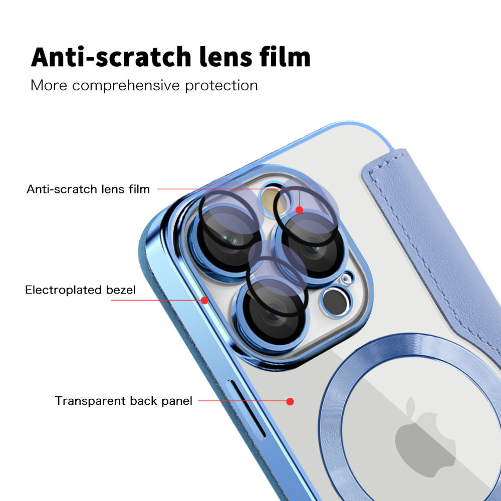 Husa MagSafe pentru Apple iPhone 16 Pro, Techsuit, SmartMag Book, Bleu