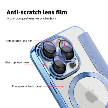 Husa MagSafe pentru Apple iPhone 16 Pro, Techsuit, SmartMag Book, Bleu