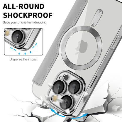 Husa MagSafe pentru Apple iPhone 16 Pro, Techsuit, SmartMag Book, Gri
