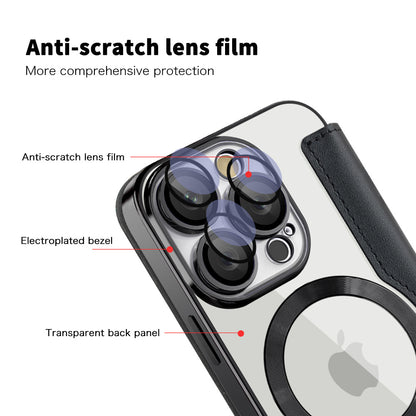 Husa MagSafe pentru Apple iPhone 16 Pro, Techsuit, SmartMag Book, Neagra