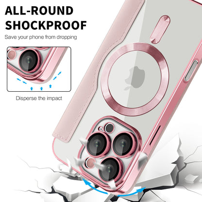Husa MagSafe pentru Apple iPhone 16 Pro, Techsuit, SmartMag Book, Roz
