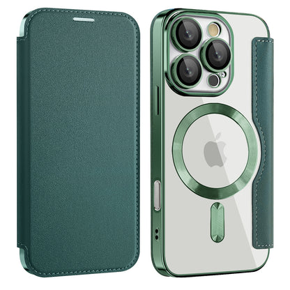 Husa MagSafe pentru Apple iPhone 16 Pro, Techsuit, SmartMag Book, Verde