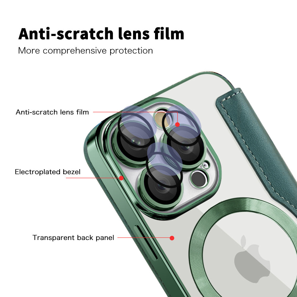 Husa MagSafe pentru Apple iPhone 16 Pro, Techsuit, SmartMag Book, Verde