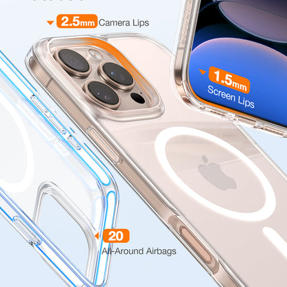 Husa MagSafe pentru Apple iPhone 16 Pro, Torras, Diamond, Transparenta