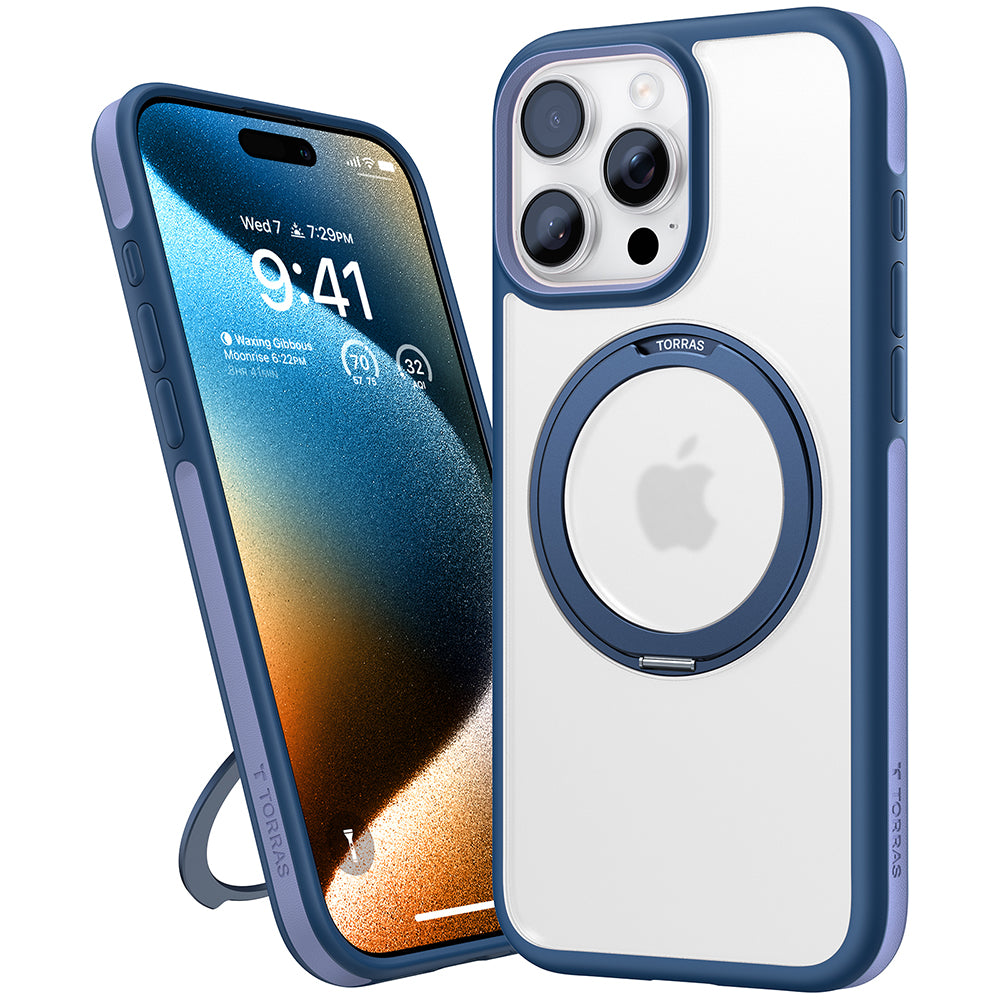 Husa MagSafe pentru Apple iPhone 16 Pro, Torras, Ostand R Fusion, Bleumarin