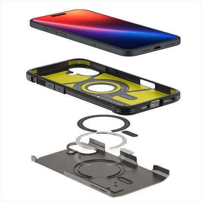 Husa MagSafe pentru Apple iPhone 16, Spigen, Tough Armor, Gri