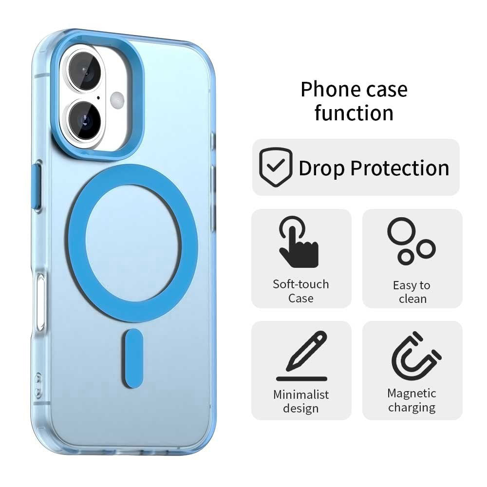 Husa MagSafe pentru Apple iPhone 16, Techsuit, CandyCase, Albastra
