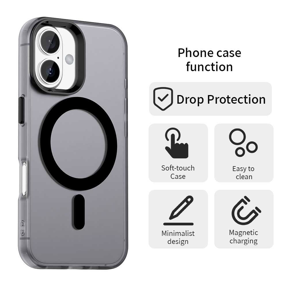 Husa MagSafe pentru Apple iPhone 16, Techsuit, CandyCase, Neagra