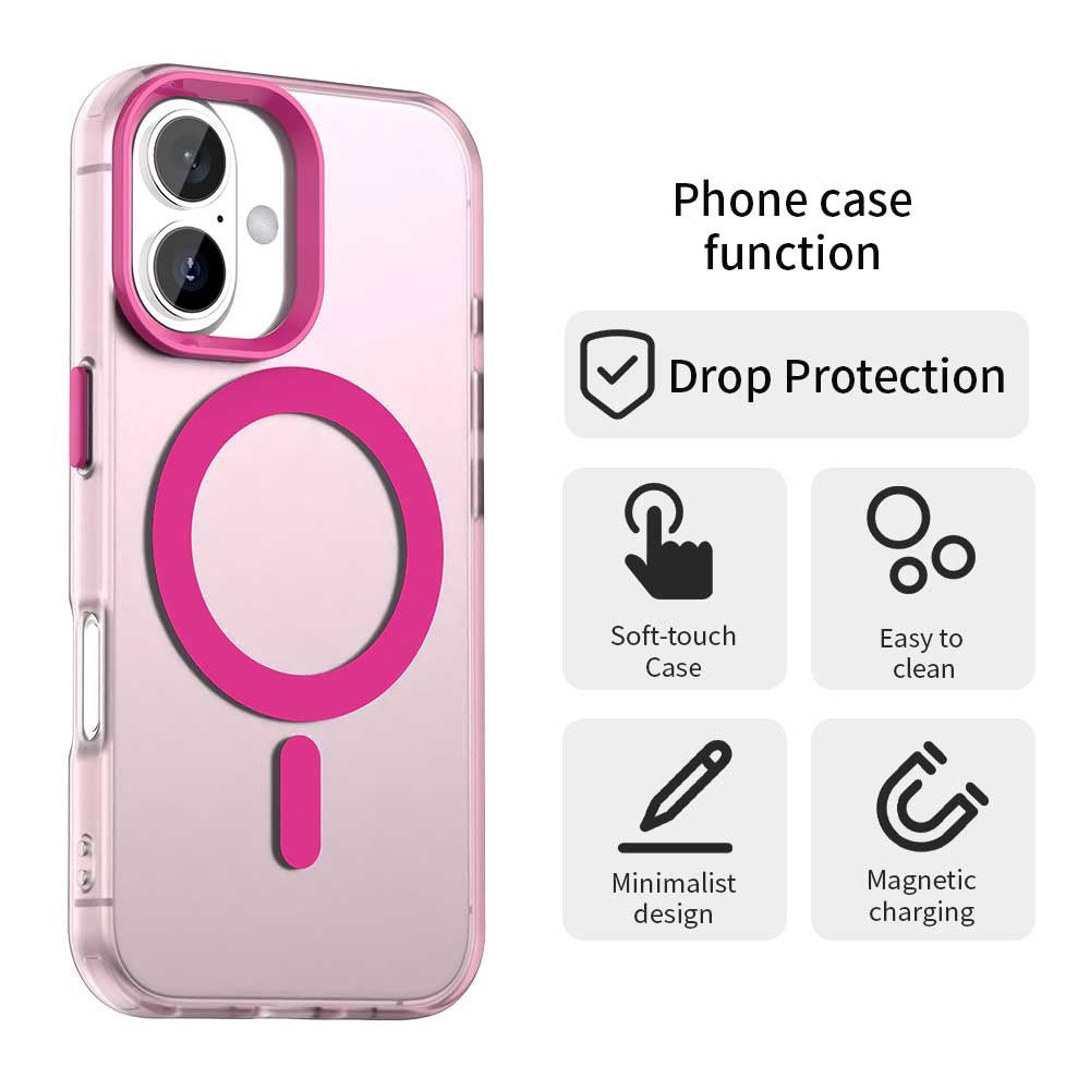 Husa MagSafe pentru Apple iPhone 16, Techsuit, CandyCase, Roz