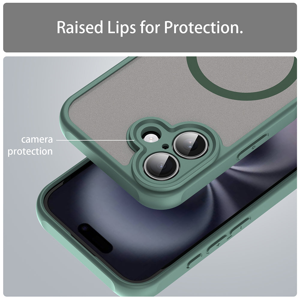 Husa MagSafe pentru Apple iPhone 16, Techsuit, HaloFrost II, Verde