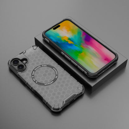 Husa MagSafe pentru Apple iPhone 16, Techsuit, HoneyComb Shield, Alba
