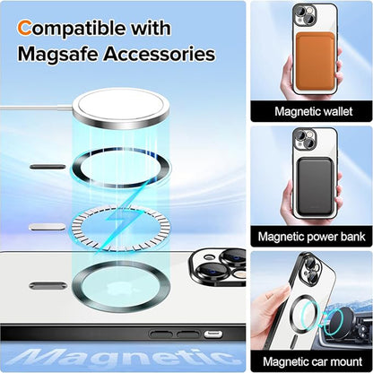 Husa MagSafe pentru Apple iPhone 16, Techsuit, Luxury Crystal, Neagra